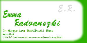emma radvanszki business card
